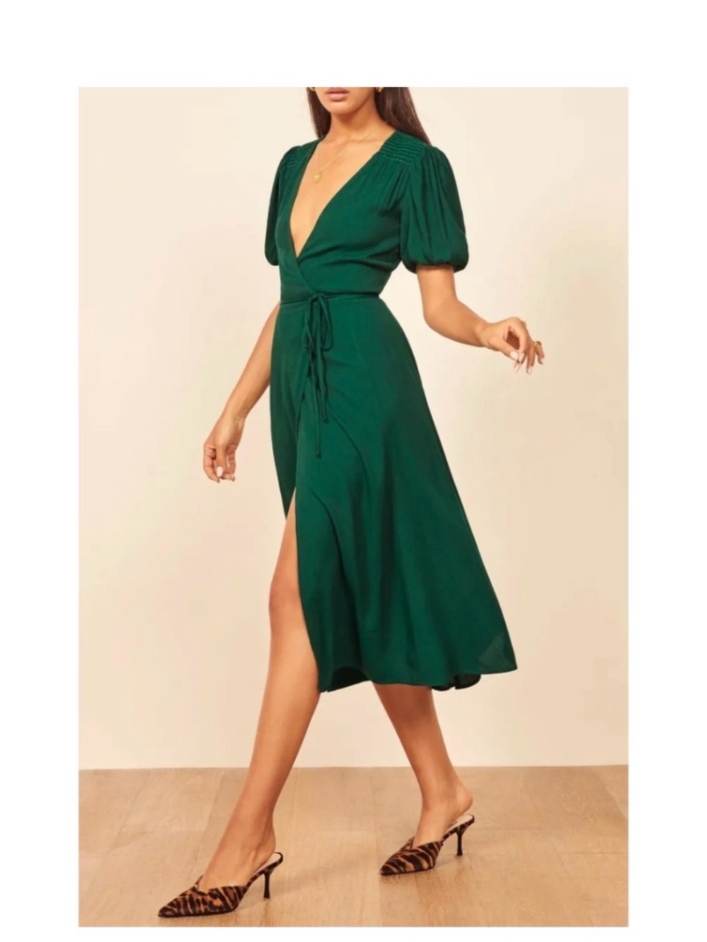 Reformation Augustina Wrap Dress 2x